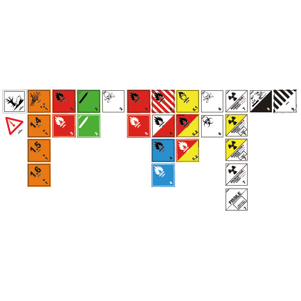 Fireware - Übungsset Gefahrsymbole / Placards ADR, magnetisch