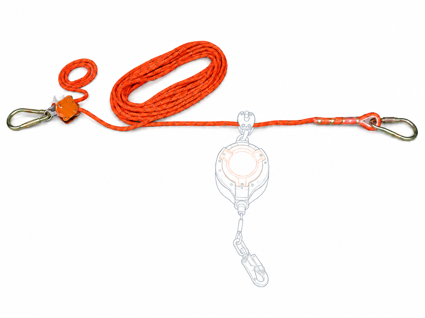HONOR Safety - HONORope-T System temporäres horizontales Seilsicherungssystem 25 Meter, bis zu 5 Personen