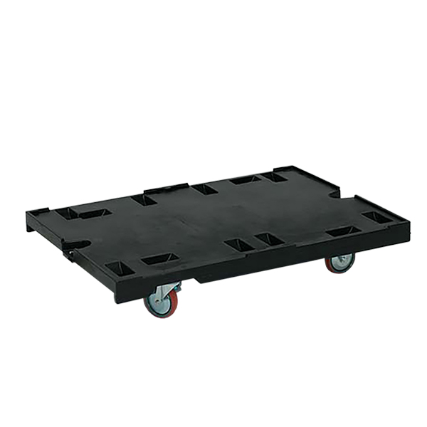 Fireware -  Rollbrett für Kunststoff-Boxen .  Fahrbare Bodenplatte (Radstand 120x80 cm)