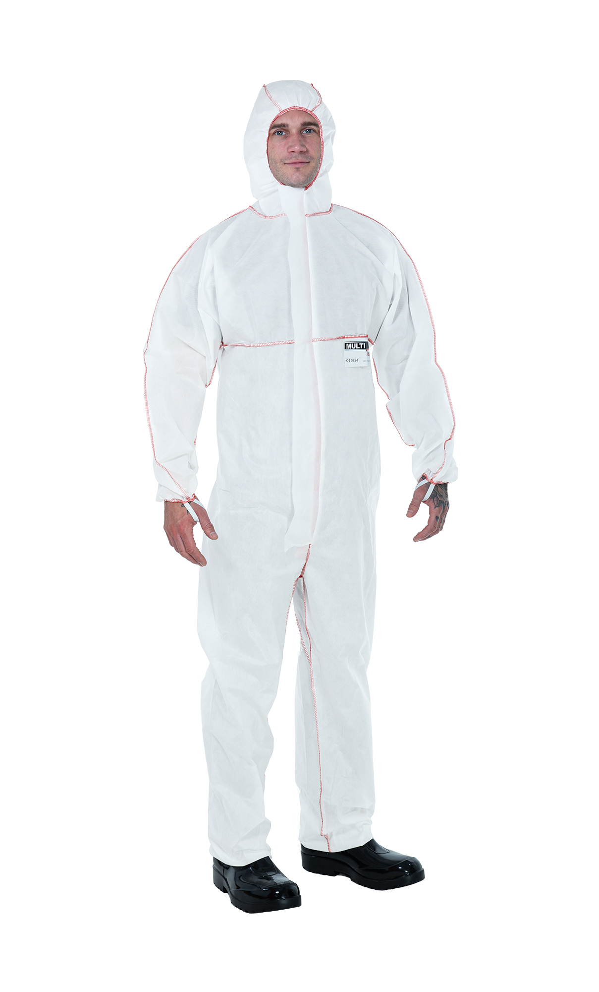 3S - Multi Tec - antistatischer Einweganzug Typ 5/6 gegen Partikel und Sprühnebel (weiß, M)