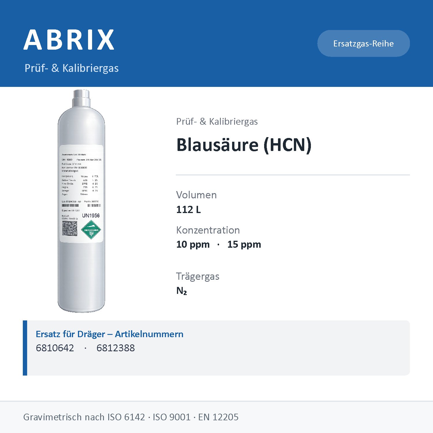 Blausäure (HCN) Prüfgas - Dräger Replacement